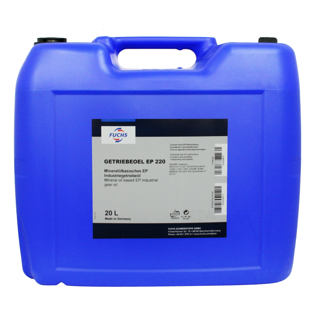 Fuchs EP 220 Mineral oil based industrial gear oil 20L canister