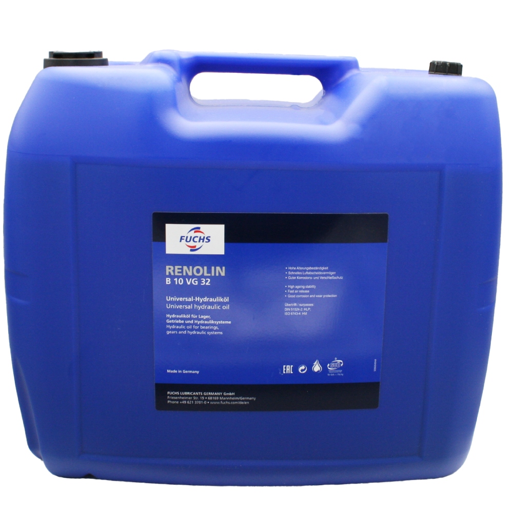 Fuchs Renolin B 10 VG 32 Multipurpose HLP Hydraulic Oil 20L