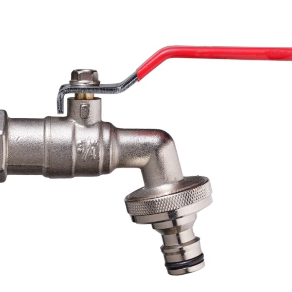 Garden hose tap with click system 1/2in, 3/4in
