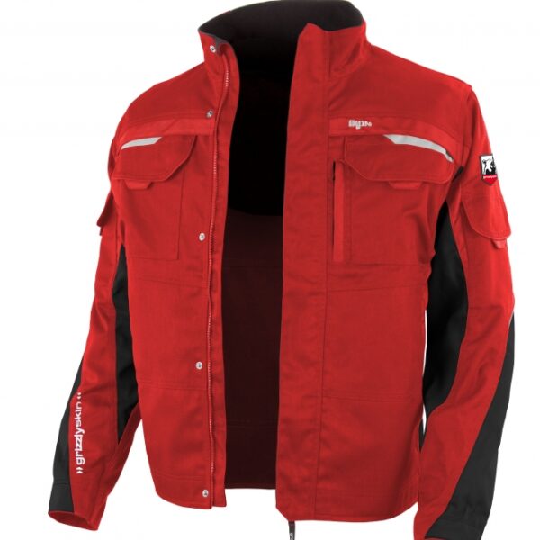 Grizzlyskin GIM3902 IRON Lyocell workwear jacket red-black S-6XL