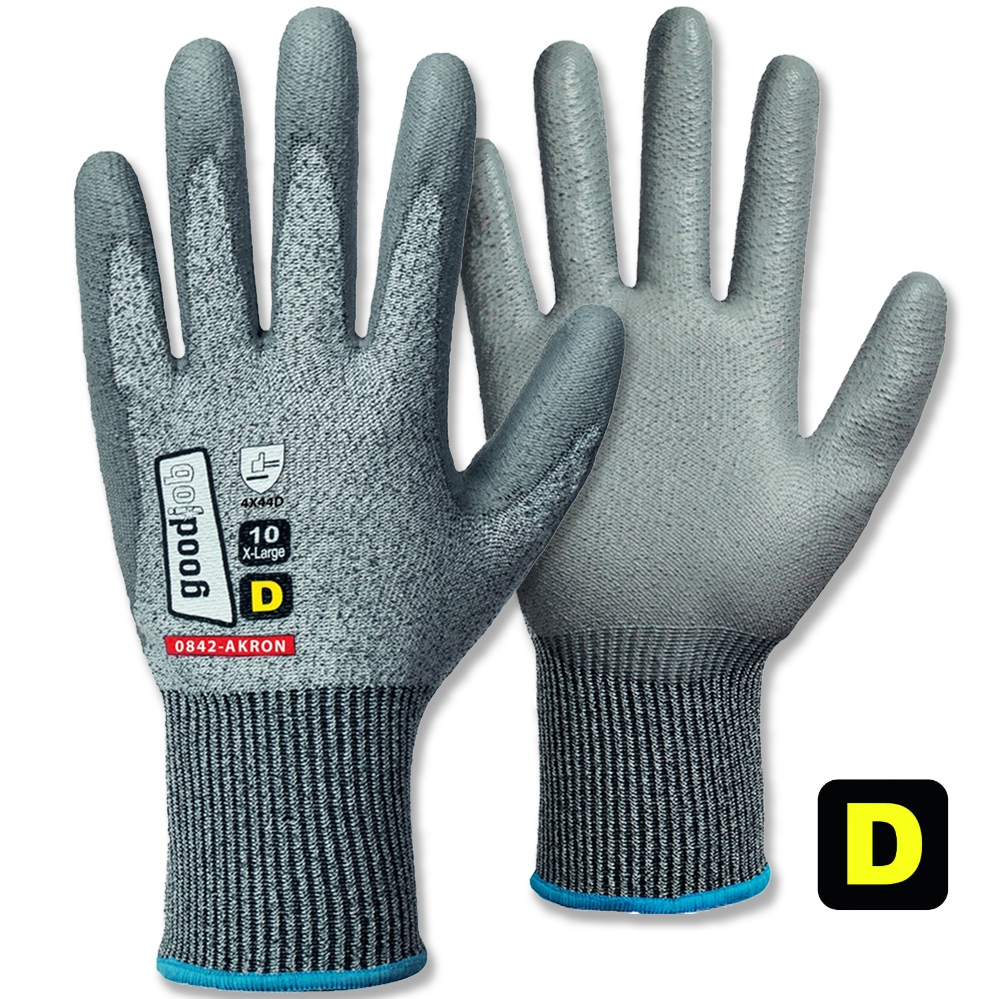 Goodjob 0842 Akron Cut-Resistant, PU-Coated Safety Gloves Level D 7-11