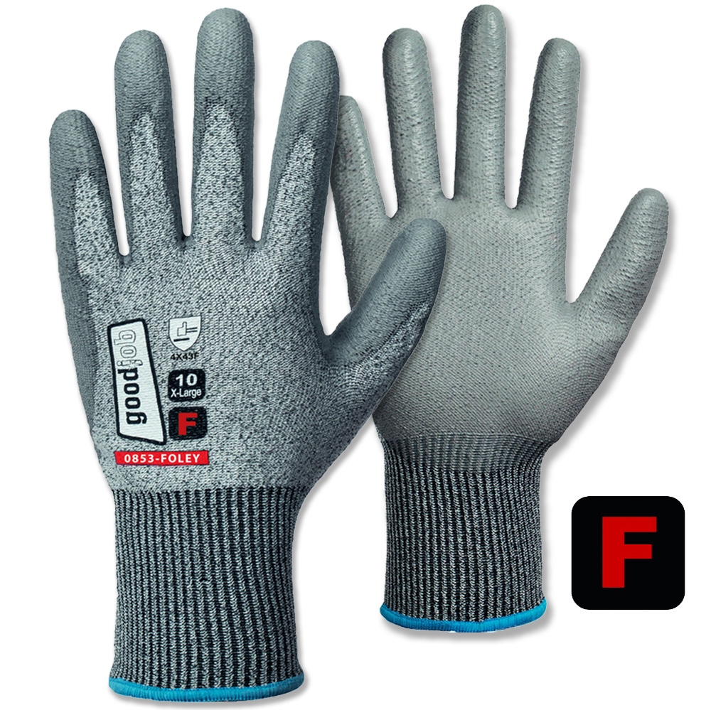 GoodJob 0853 FOLEY PU-coated cut resistant gloves level F 7-11
