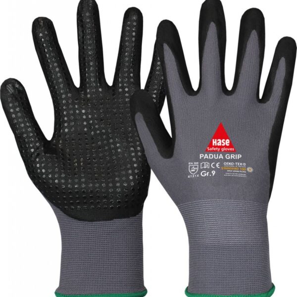 Hase Padua Grip Assembly gloves with nitrile coating/knobs