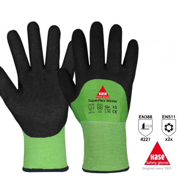 Hase SUPERFLEX Winter Protective gloves nitril coated