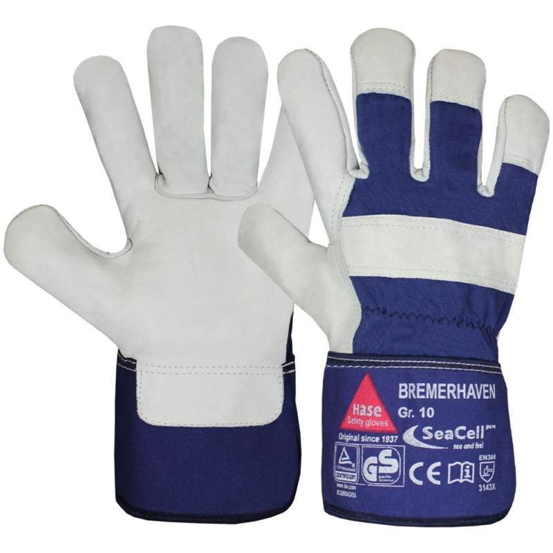 Hase Bremerhaven SeaCell lining leather anti-allergic work gloves