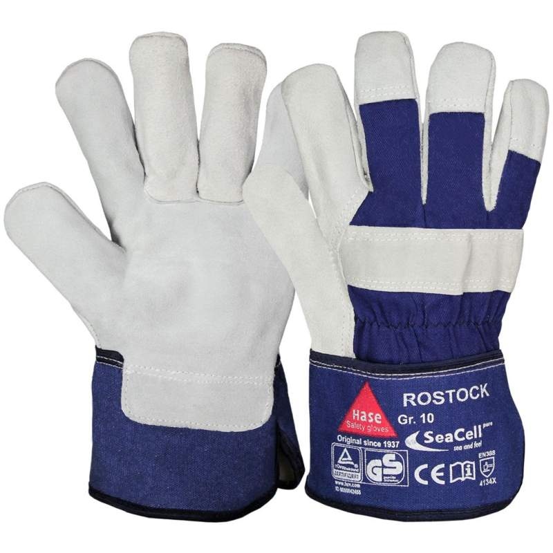 Hase Rostock SeaCell lining leather anti-allergic work gloves