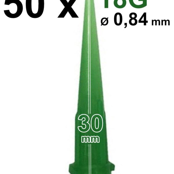 Loctite 97222 Set with 50 PE tapered tip dispensing needles 18G green