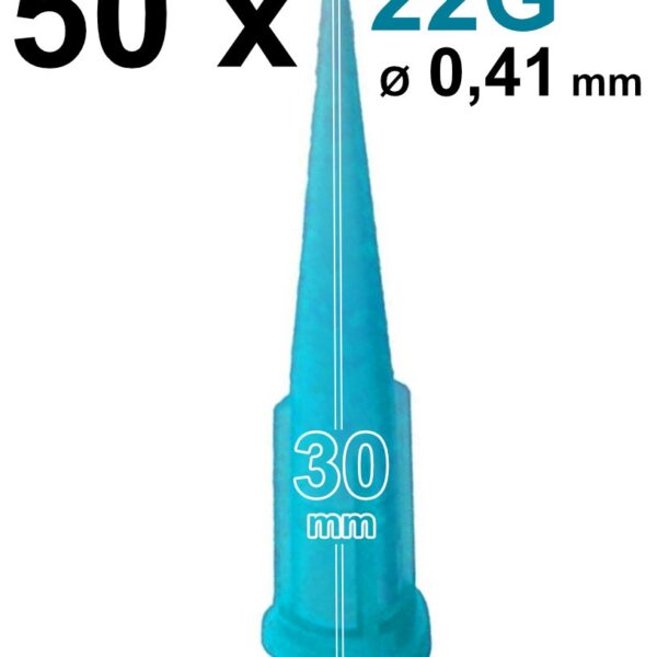 Loctite 97224 Set with 50 PE tapered tip dispensing needles 22G blue