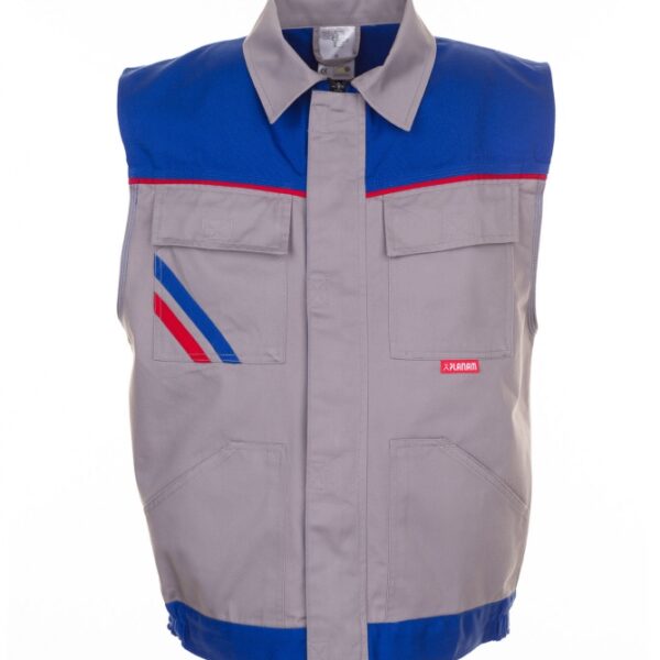 Planam 2363 Highline - Vest - zinc-royalblue-red
