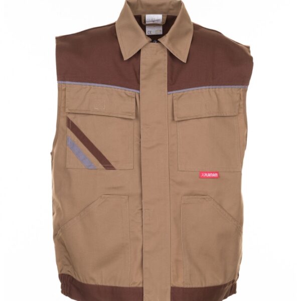 Planam 2364 Highline Vest beige/brown/zinc
