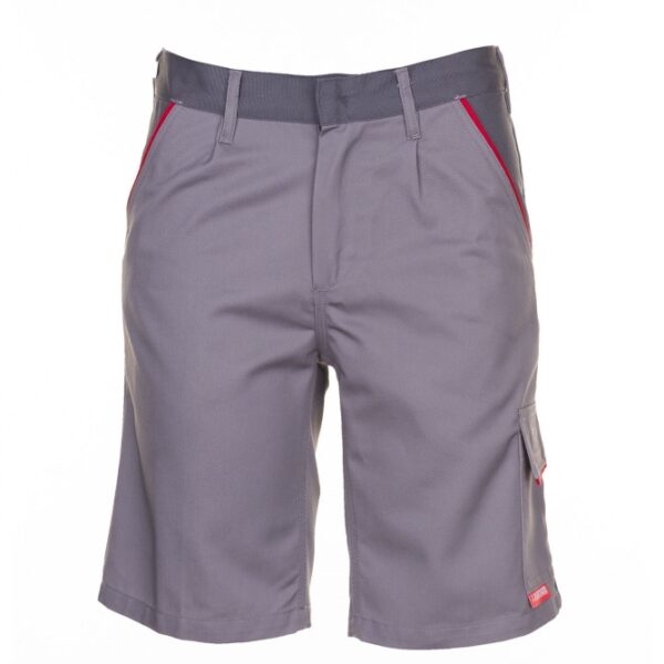 Planam 2371 HIGHLINE Work shorts, comfortable gray/slate/red XS-4XL