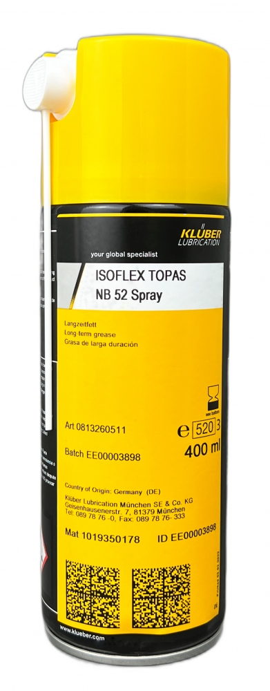 Klüber ISOFLEX Topas NB 52 Rolling / Plain bearing grease 400ml spray