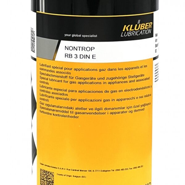 Klüber NONTROP RB 3 DIN E Grease for gas fittings 1kg can