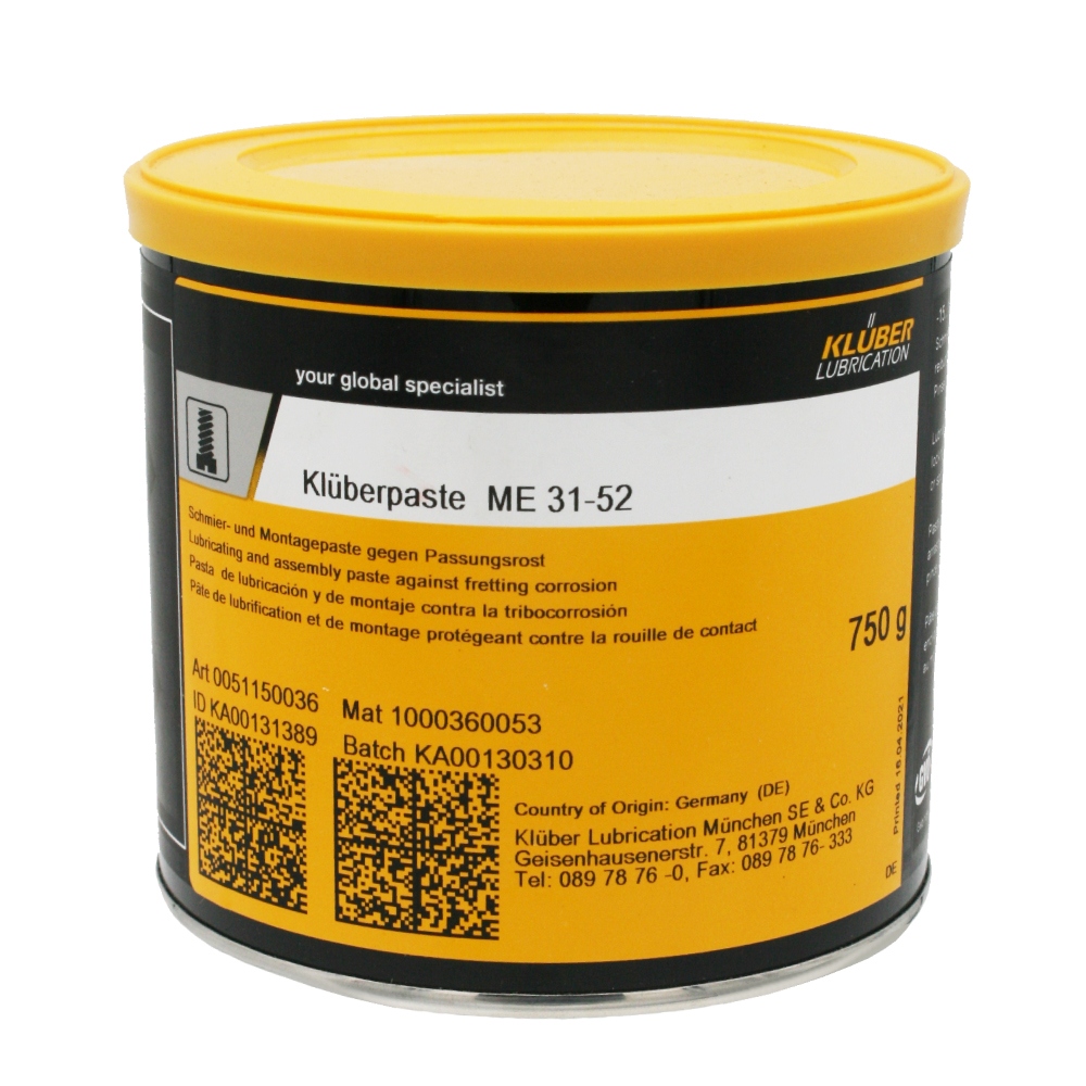 Klüberpaste ME 31-52 Lubricating and assembly paste 750g