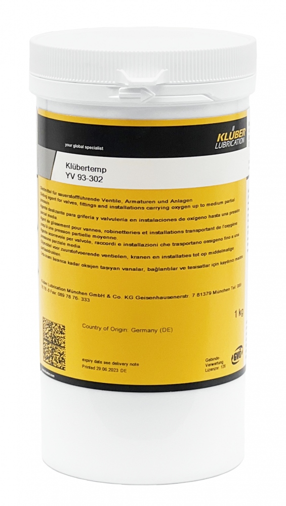 Klübertemp YV 93-302 Sliding agent for valves, fittings 1kg tin