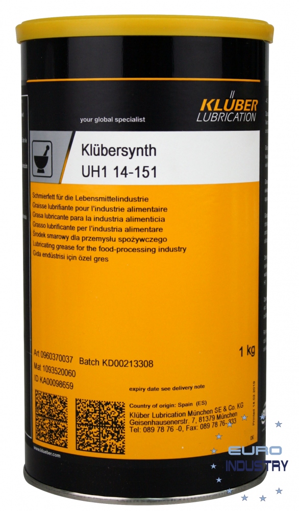 Klübersynth UH1 14-151 Lubricating grease for food industry 1kg