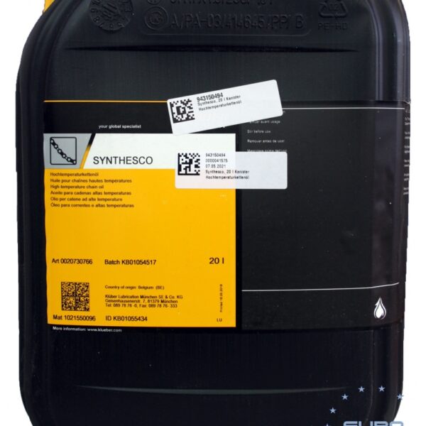 Klüber SYNTHESCO High-temperature chain oil 20l