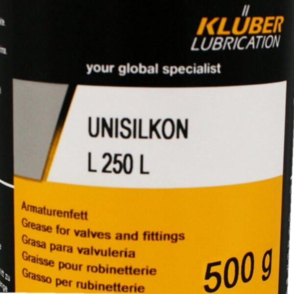 Klüber Unisilkon L 250 L Grease for valves and fittings 500g cartridge