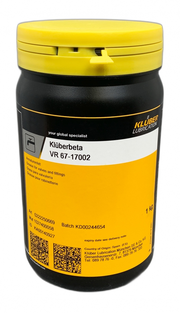Klüberbeta VR 67-17002 Special soft grease for heating valves 1kg can