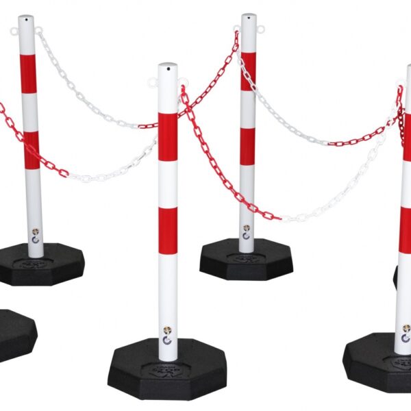CRASH STOP KPS-RW Chain post set (6 pcs), red-white