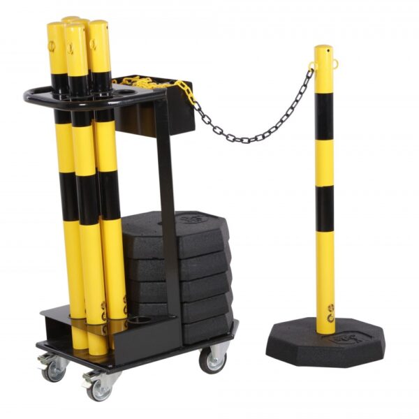 CRASH STOP KPS-TG-GS Transport Rack Chain post set, yellow-black