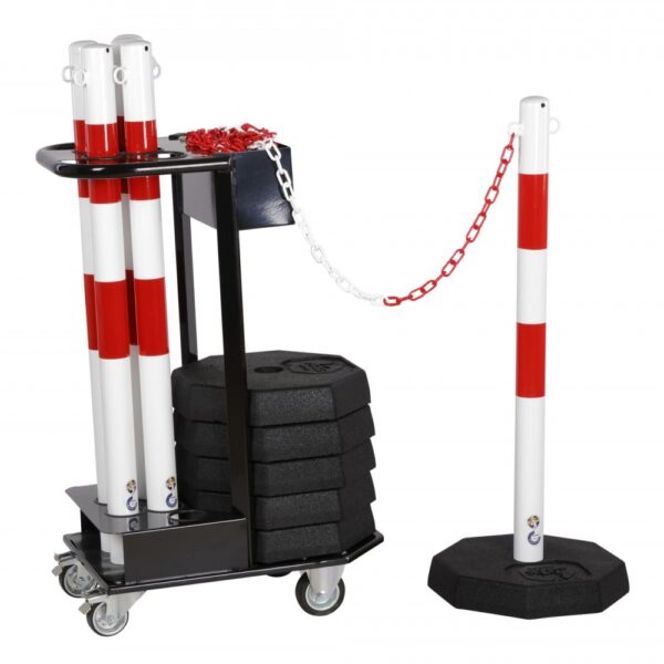 CRASH STOP KPS-TG-RW Transport Rack Chain post set, red-white
