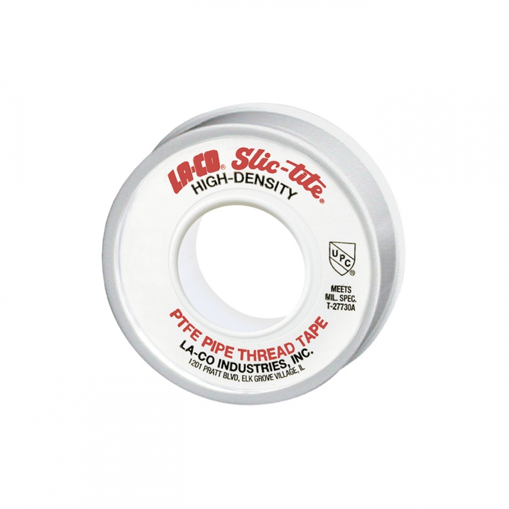 La-Co Slic-Tite Premium high density pipe thread tape with PTFE white