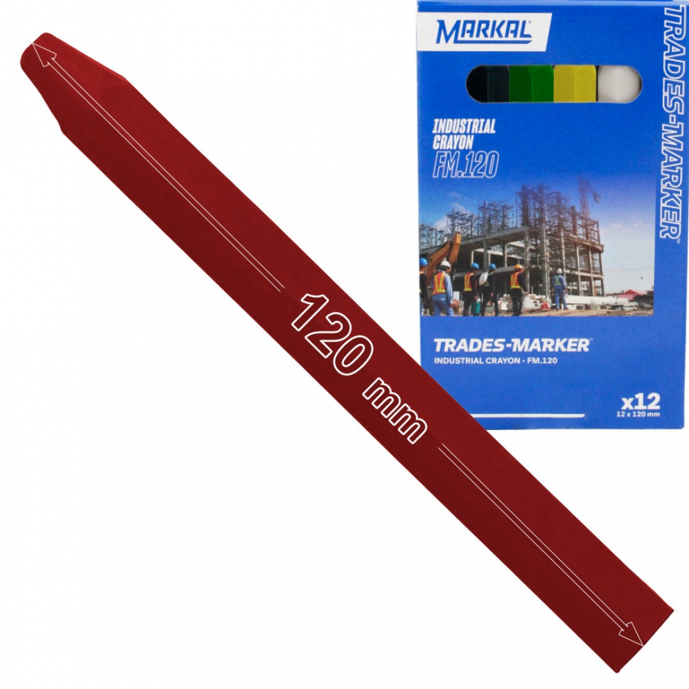 Markal FM.120 Industrial marking crayons 120x12 mm, 12 pcs