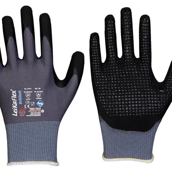 LeikaFlex 1471 Brilliant Micro Foam Nitrile coated working gloves 6-12