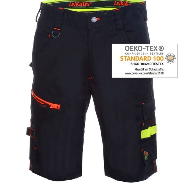 Leikatex 105146 BLACK LINE Working short black for professional