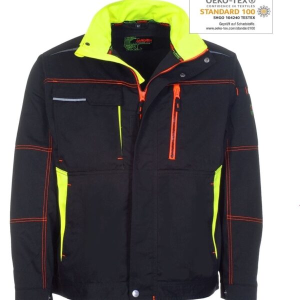 Leikatex 105346 BLACK LINE Modern work jacket 35% cotton black