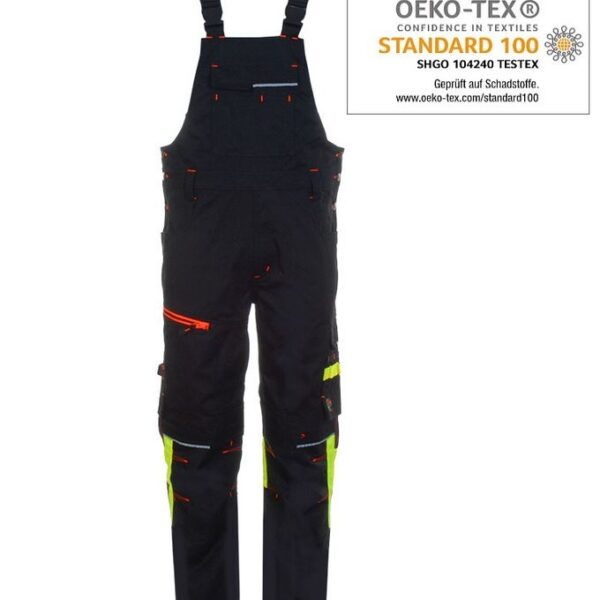 Leikatex 105446 BLACK LINE Work dungarees black