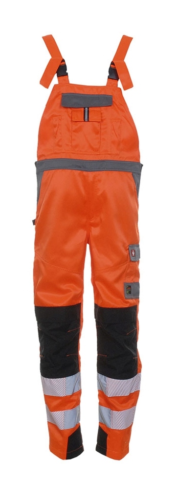 High visibility dungarees orange/grey ISO 20471, LeiKaTex Bright Line