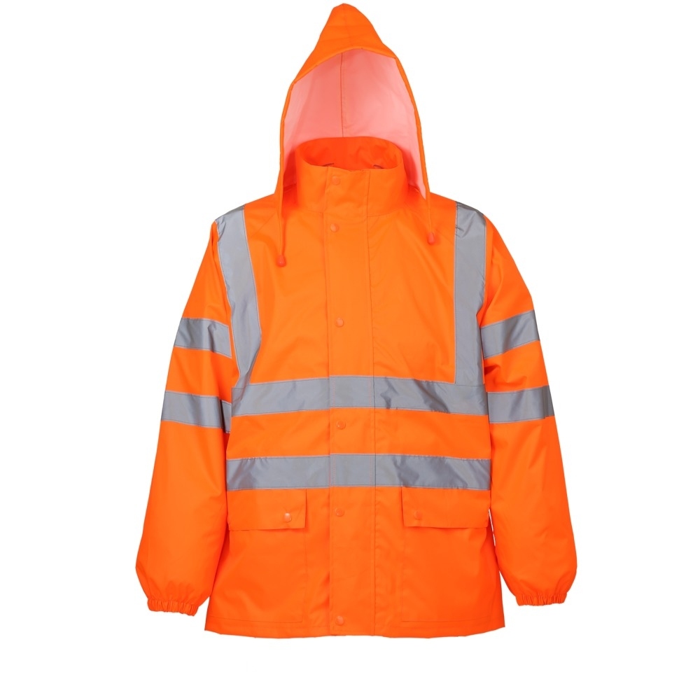 LeiKaTex® 4140 High visibility rain jacket Orange