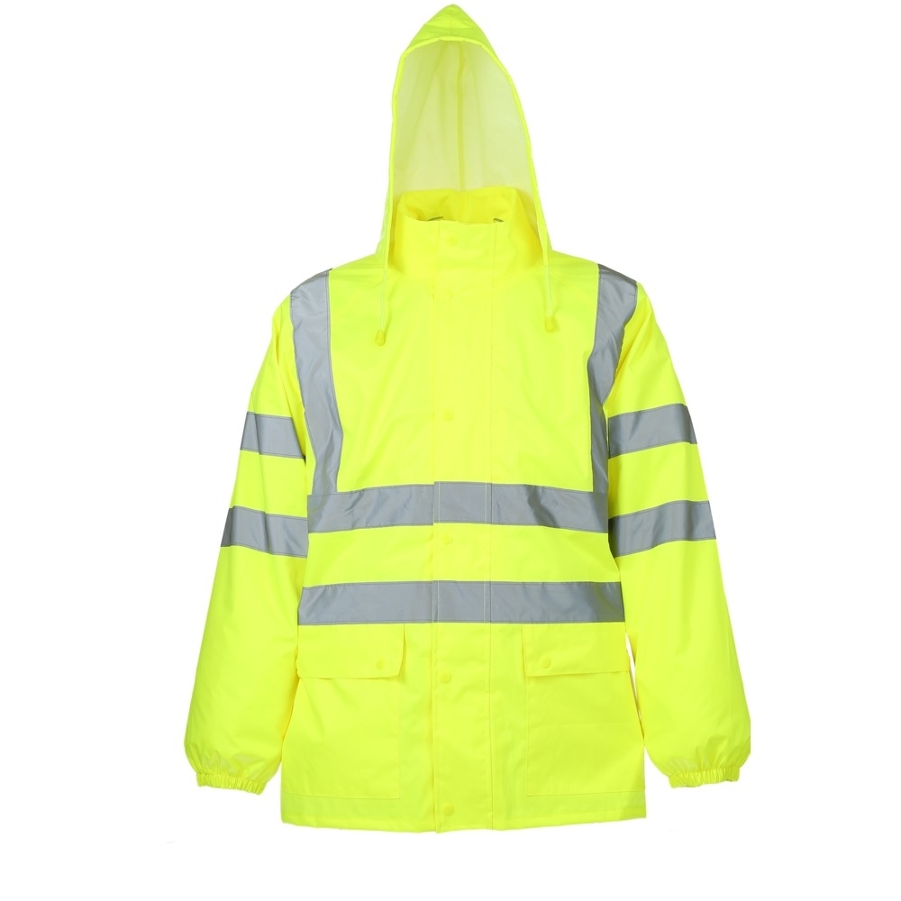 Leikatex 4150 High visibility rain jacket yellow
