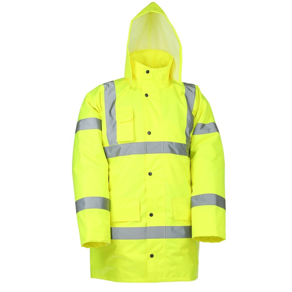 Leikatex 4153 High-visibility rain parka yellow