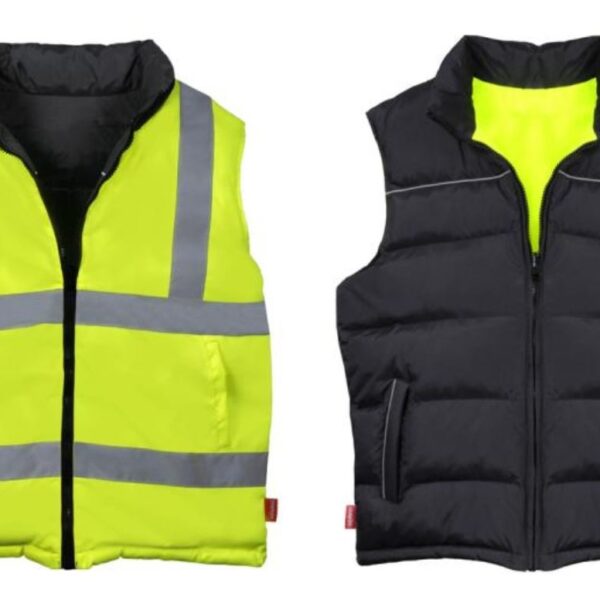 LeiKaTex High visibility winter reversible bodywarmer yellow/black