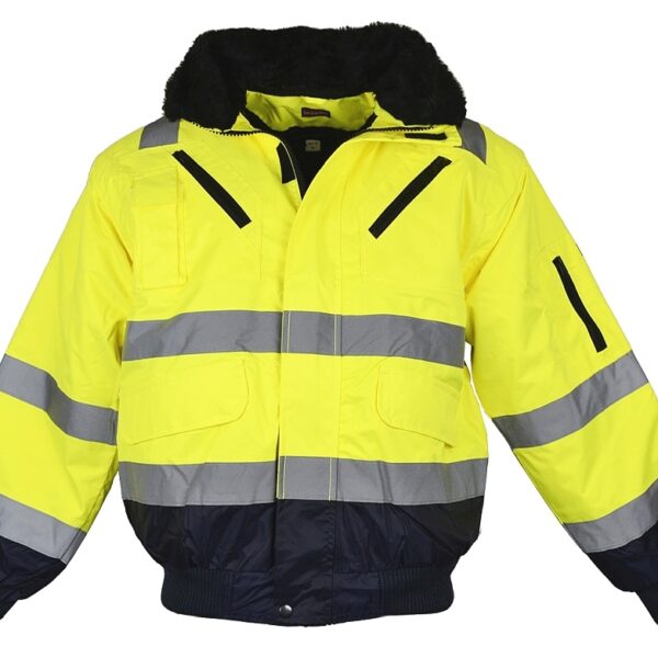 Hi Vis Bomber Jacket 4-in-1 navy bottom yellow S-4XL, Leikatex 480770