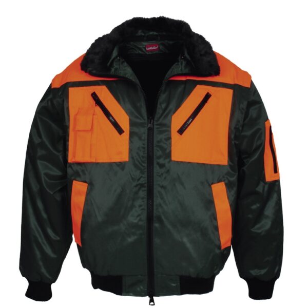Convertable bomber jacket 4-in-1 black/orange S-3XL, LeiKaTex 480820