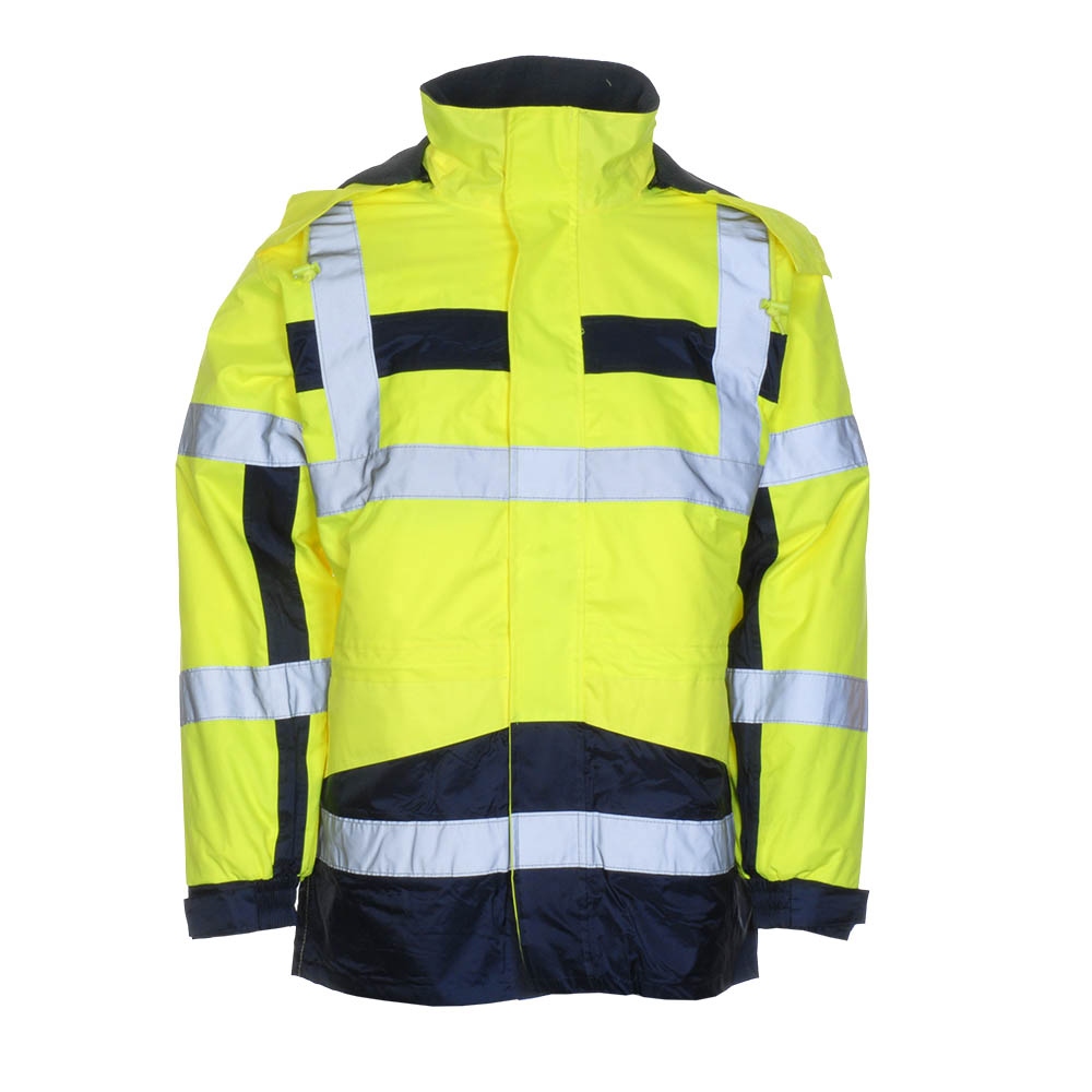 LeiKaTex® 480950 Stonefield 4in1 High visibility parka  yellow, navy