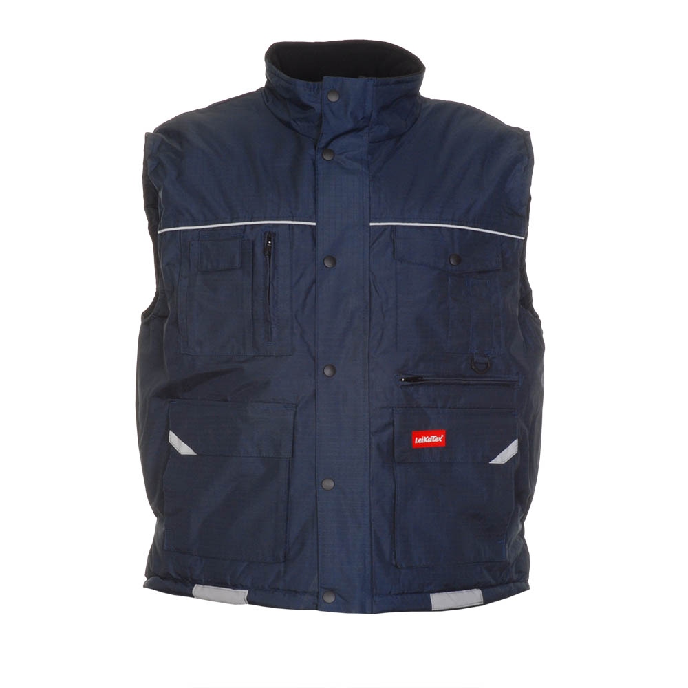 Leikatex 4810 PACIFIC Worker vest with multiple pockets navy blue