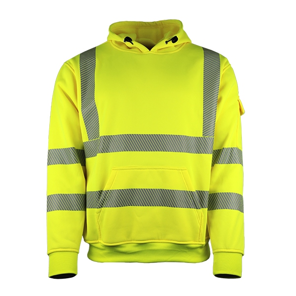 Hi-Vis Hooded sweatshirt ISO20471 class 3 yellow S-4XL Leikatex 490260