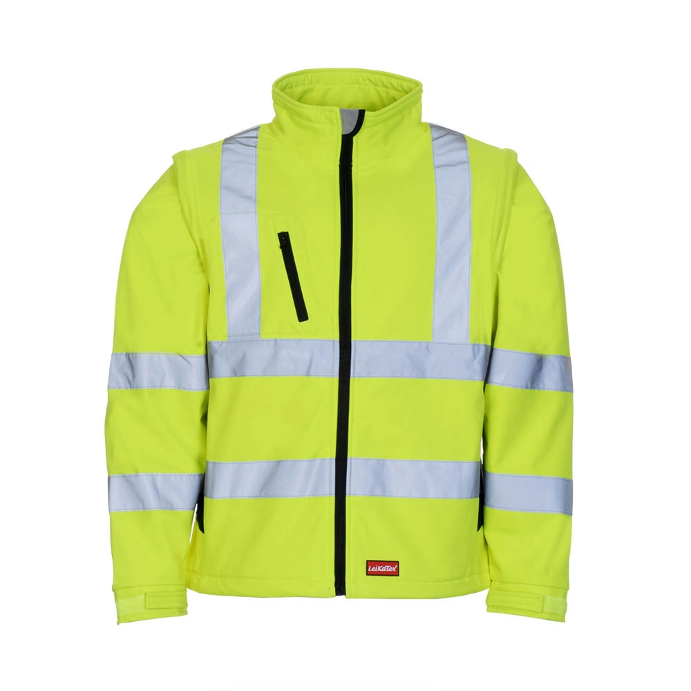 High visibility Softshell jacket and waistcoat yellow Leikatex 490770