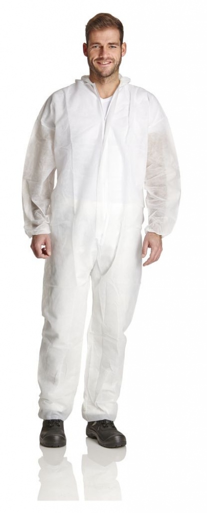Light protective disposable PP-coverall breathable white cat 1 M-3XL