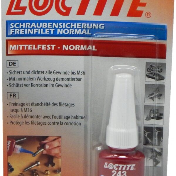 Loctite 243 Threadlocker medium strength blue 5 ml
