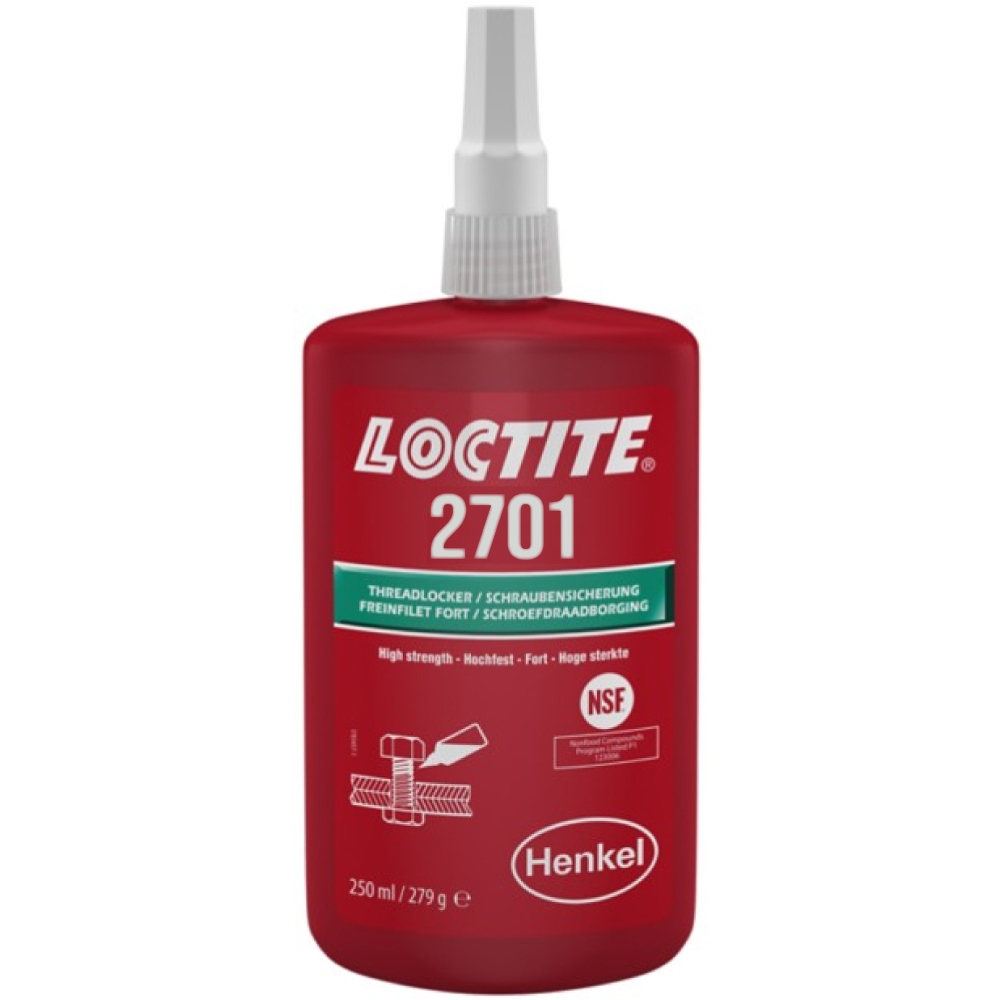 Loctite 2701 Threadlocker for chromated screws high strength 250ml