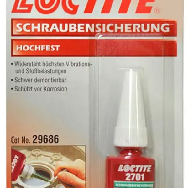 Loctite 2701 Threadlocker for chromated screws high strength 5 ml