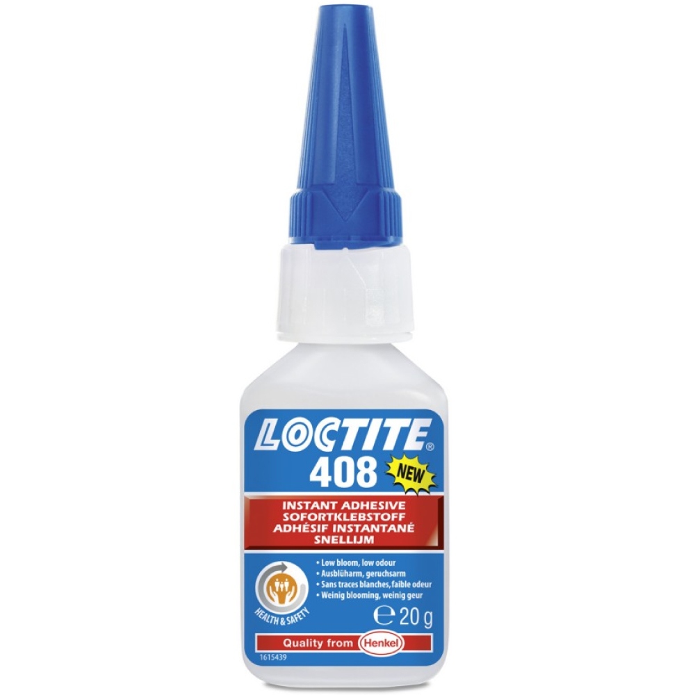 Loctite 408 Alkoxyethyl CA instant glue low bloom low odour 20g