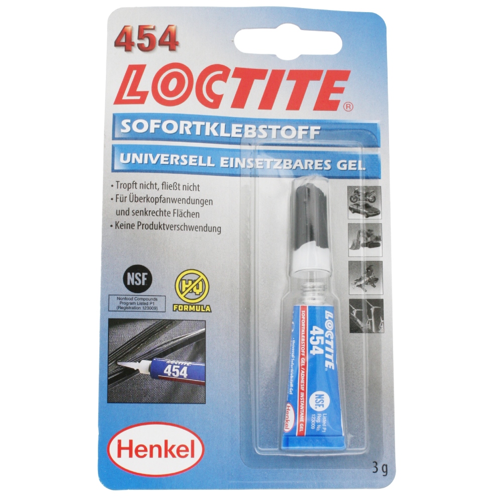 Loctite 454 Universal instant adhesive non-drip gel clear 3g tube
