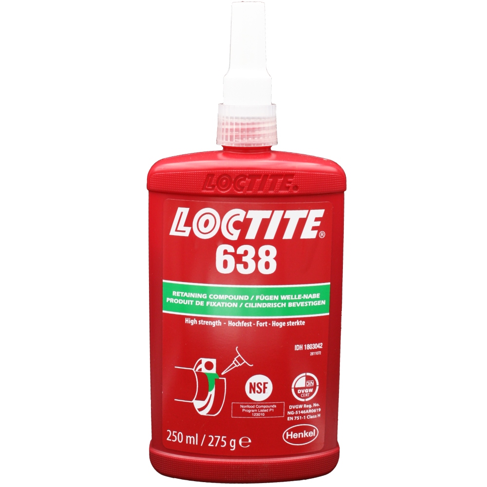 Loctite 638 Retaining Compound fast curing high strength green 250ml